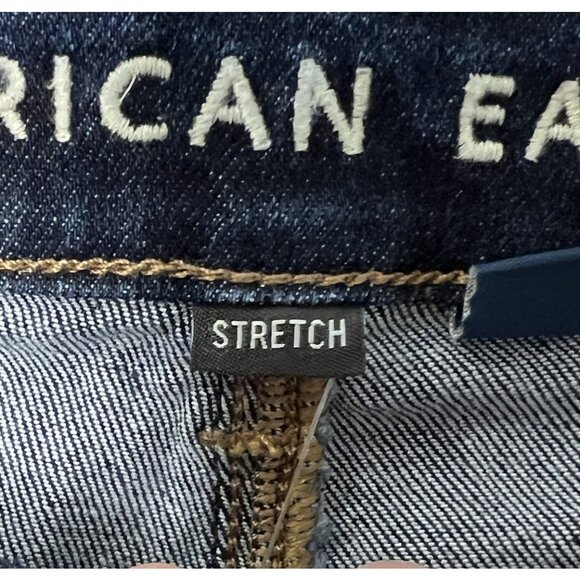 American Eagle Mom Jeans Stretch Super High Rise Dark Wash Denim 2 Long - Picture 9 of 16